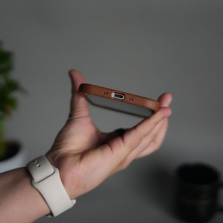 iPhone 17 Air Leather Texture MagSafe PVC NUIU Case With Metal Camera Bump