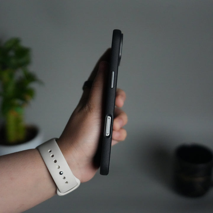 iPhone 17 Air Leather Texture MagSafe PVC NUIU Case With Metal Camera Bump