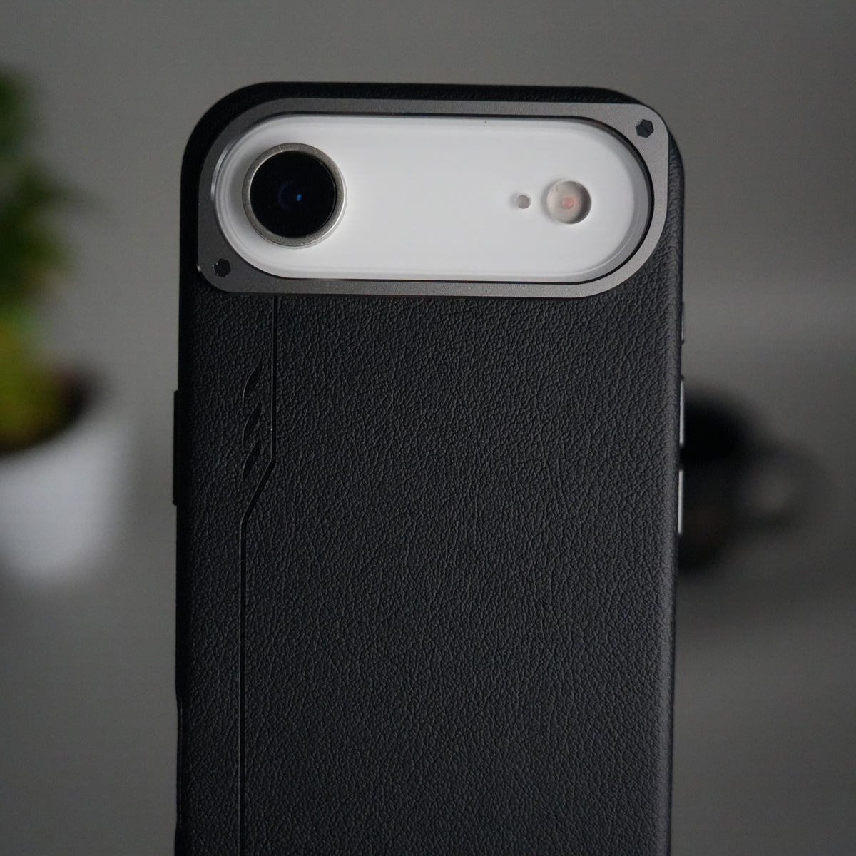 iPhone 17 Air Leather Texture MagSafe PVC NUIU Case With Metal Camera Bump