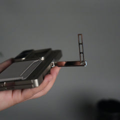 Galaxy Z Fold 7 Camera Shutter Case | Slim Hard Back Cover with Card Holder & Hinge Kickstand | Shockproof Protective Case