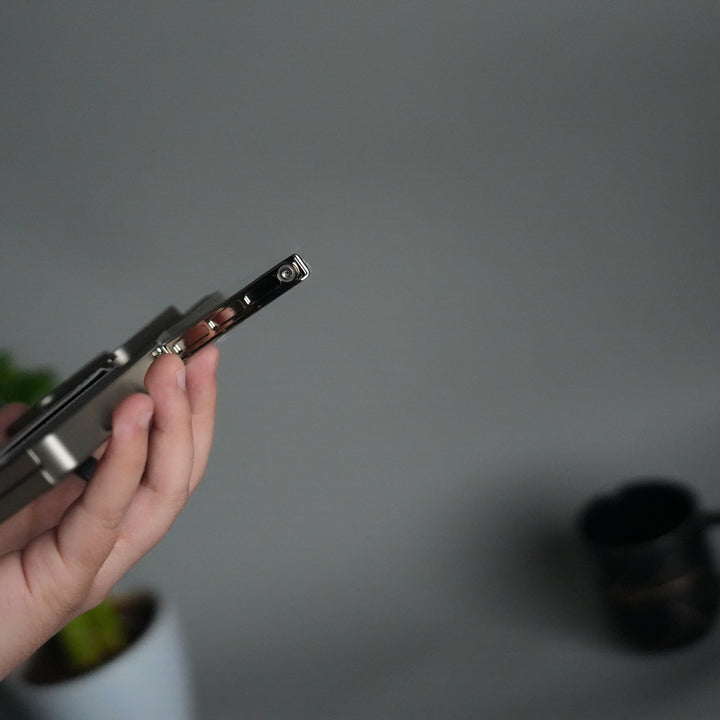 Galaxy Z Fold 7 Camera Shutter Case | Slim Hard Back Cover with Card Holder & Hinge Kickstand | Shockproof Protective Case