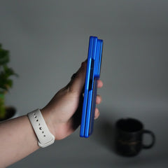 Galaxy Z Fold 7 Camera Shutter Case | Slim Hard Back Cover with Card Holder & Hinge Kickstand | Shockproof Protective Case