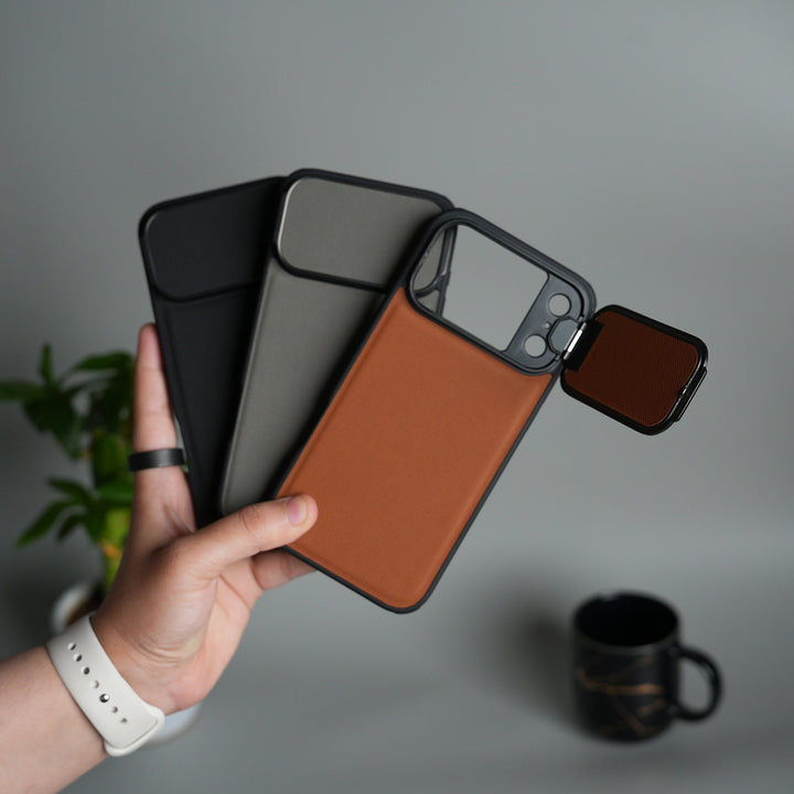 iPhone 17 Pro Max Metal Camera Cap Stand Case Cover