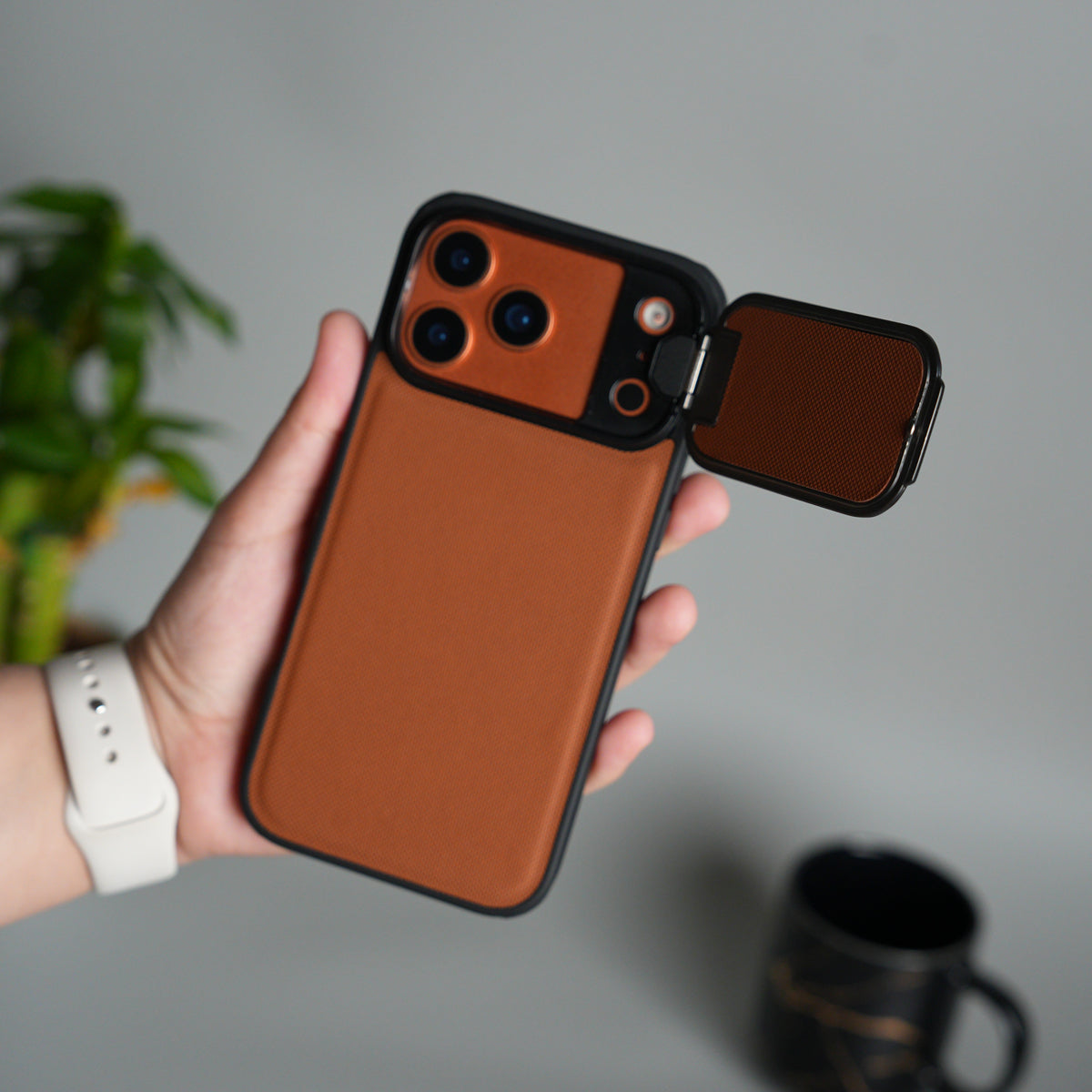 iPhone Series Metal Camera Cap Stand Case Cover