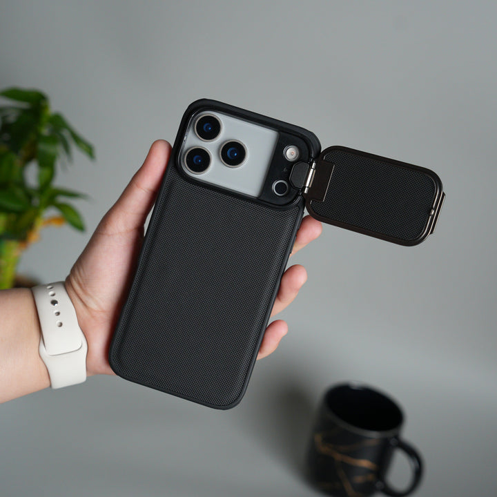 iPhone Series Metal Camera Cap Stand Case Cover