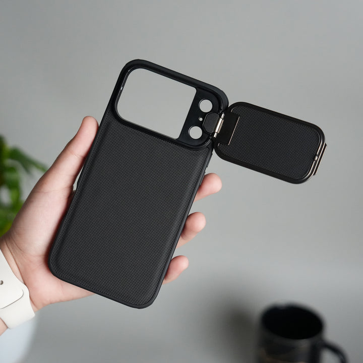 iPhone 17 Pro Max Metal Camera Cap Stand Case Cover