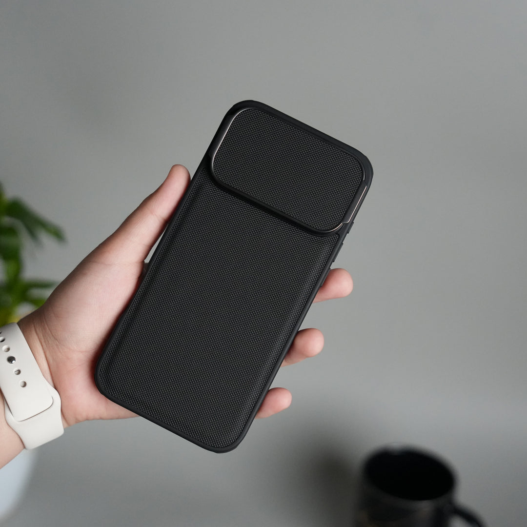 iPhone 17 Pro Max Metal Camera Cap Stand Case Cover