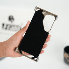 Samsung Galaxy S24 Ultra Aramid Fiber Metal Case With Rotating Stand