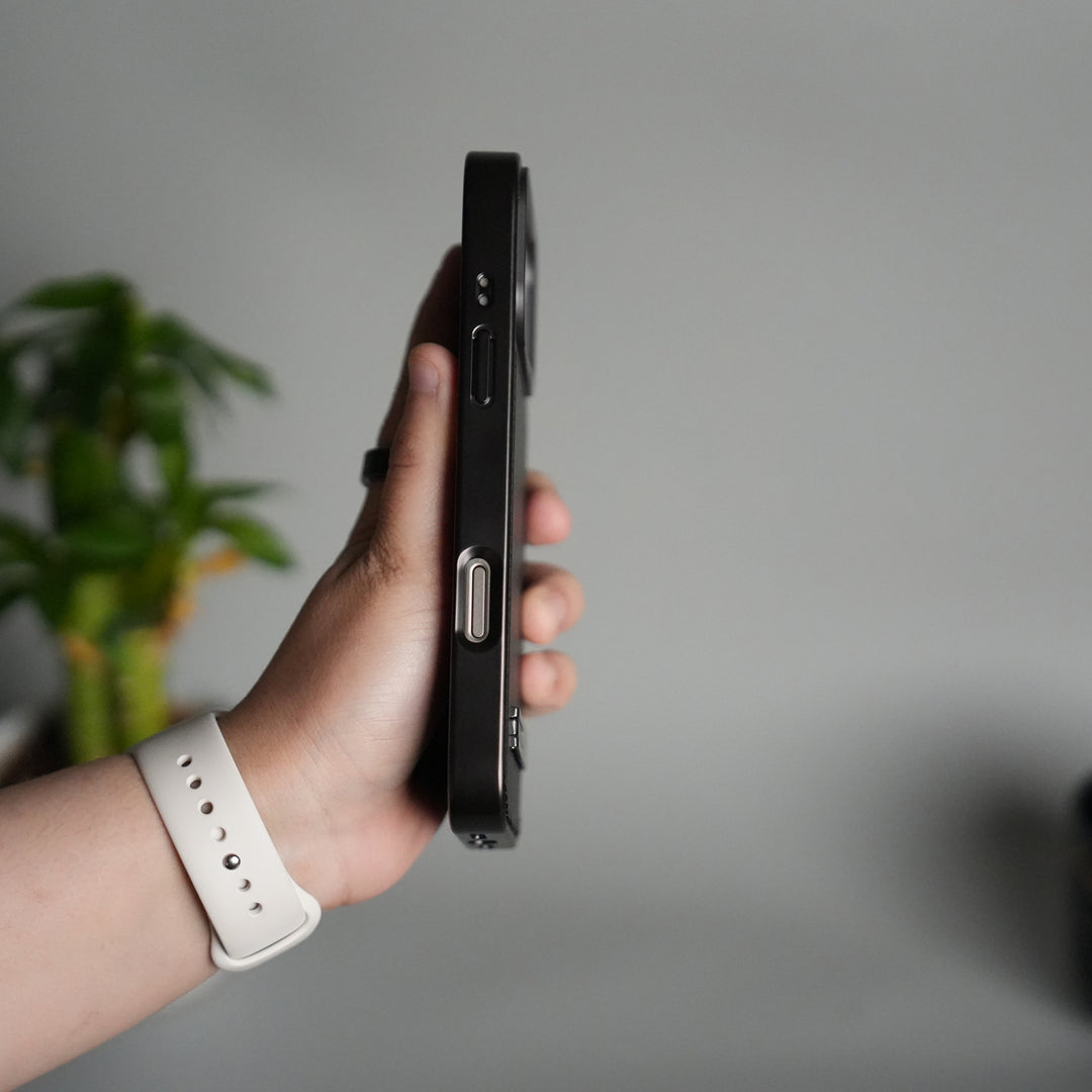 iPhone 17 Pro Leather Mate Chrome Plated Kick Stand Case Cover