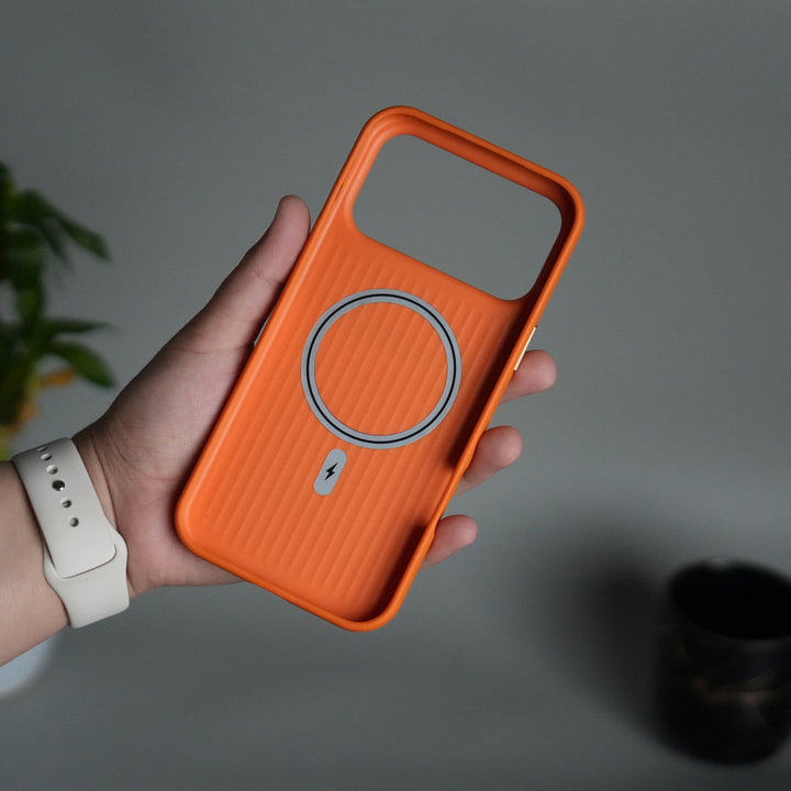 iPhone 17 Pro MagSafe Case | Premium Suitcase Textured Grip Cover with Metal Camera Bumper