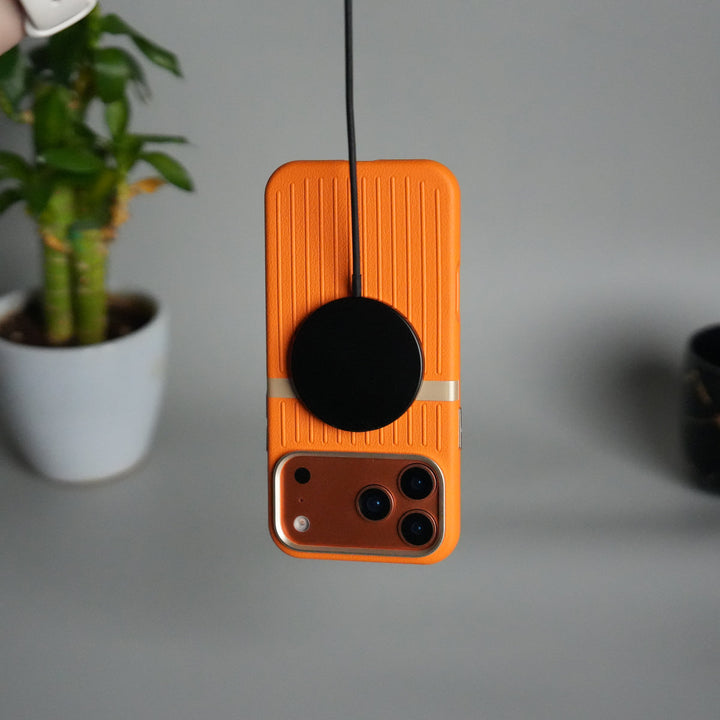 iPhone 17 Pro MagSafe Case | Premium Suitcase Textured Grip Cover with Metal Camera Bumper