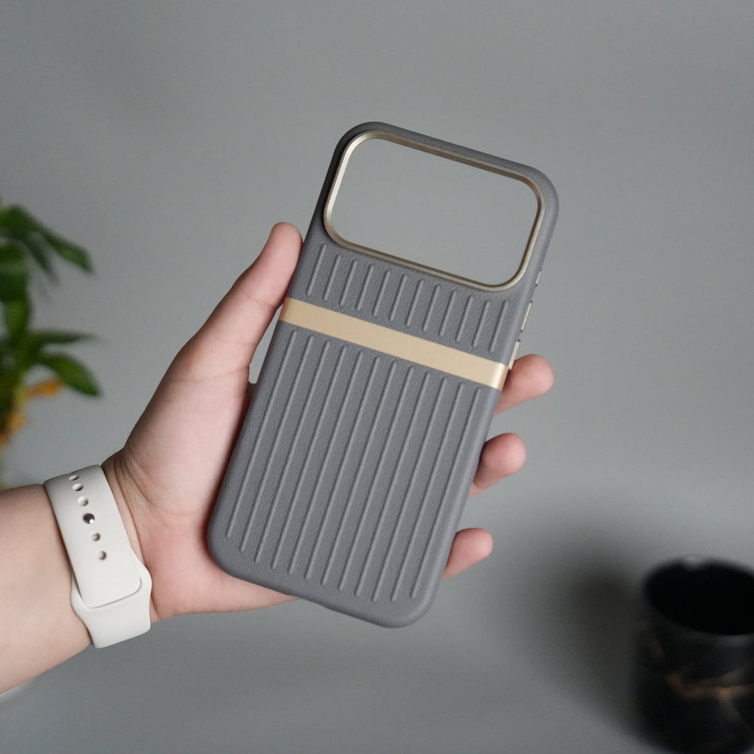 iPhone 17 Pro MagSafe Case | Premium Suitcase Textured Grip Cover with Metal Camera Bumper