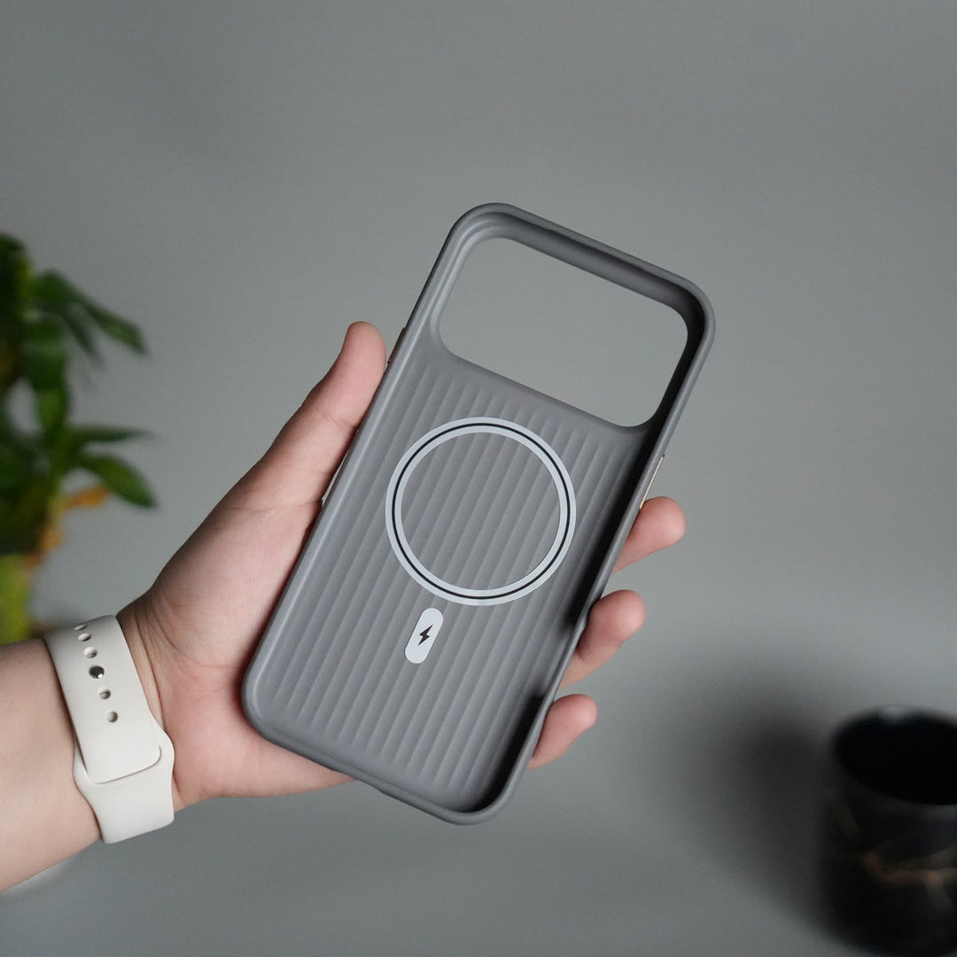 iPhone 17 Pro MagSafe Case | Premium Suitcase Textured Grip Cover with Metal Camera Bumper