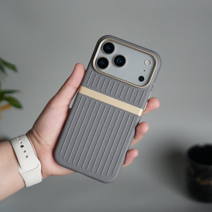 iPhone 17 Pro MagSafe Case | Premium Suitcase Textured Grip Cover with Metal Camera Bumper