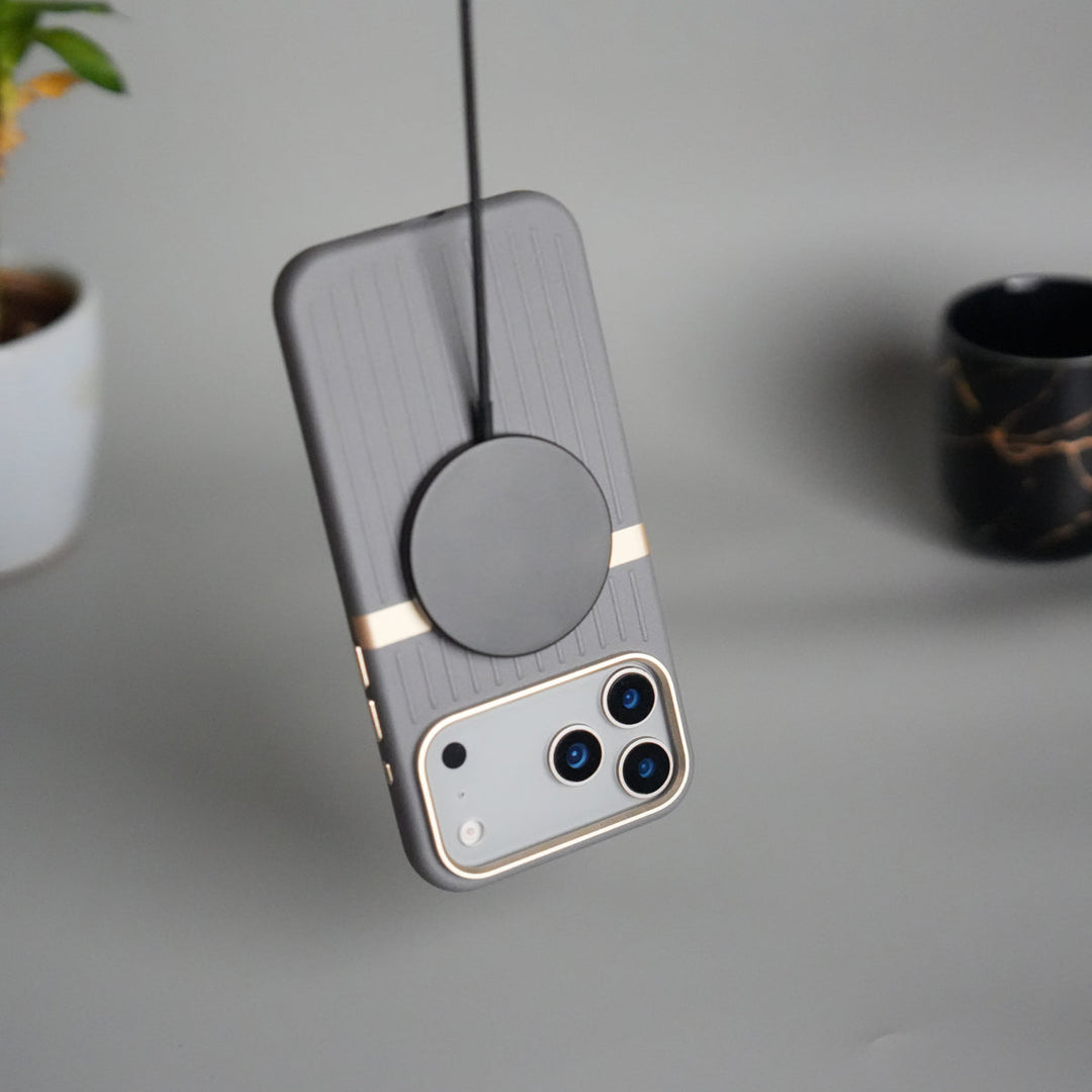 iPhone 17 Pro Max MagSafe Case | Premium Suitcase Textured Grip Cover with Metal Camera Bumper