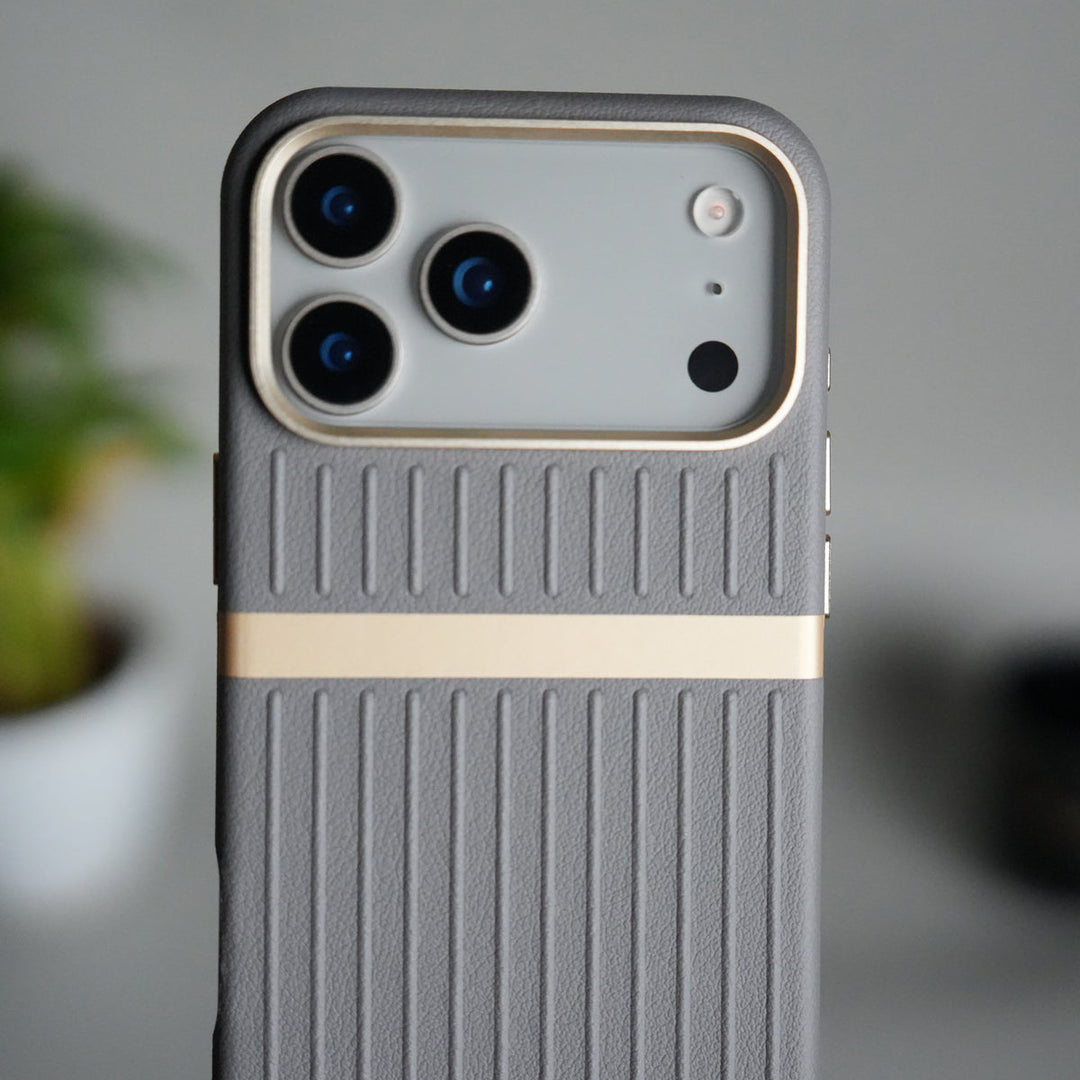 iPhone 17 Pro MagSafe Case | Premium Suitcase Textured Grip Cover with Metal Camera Bumper