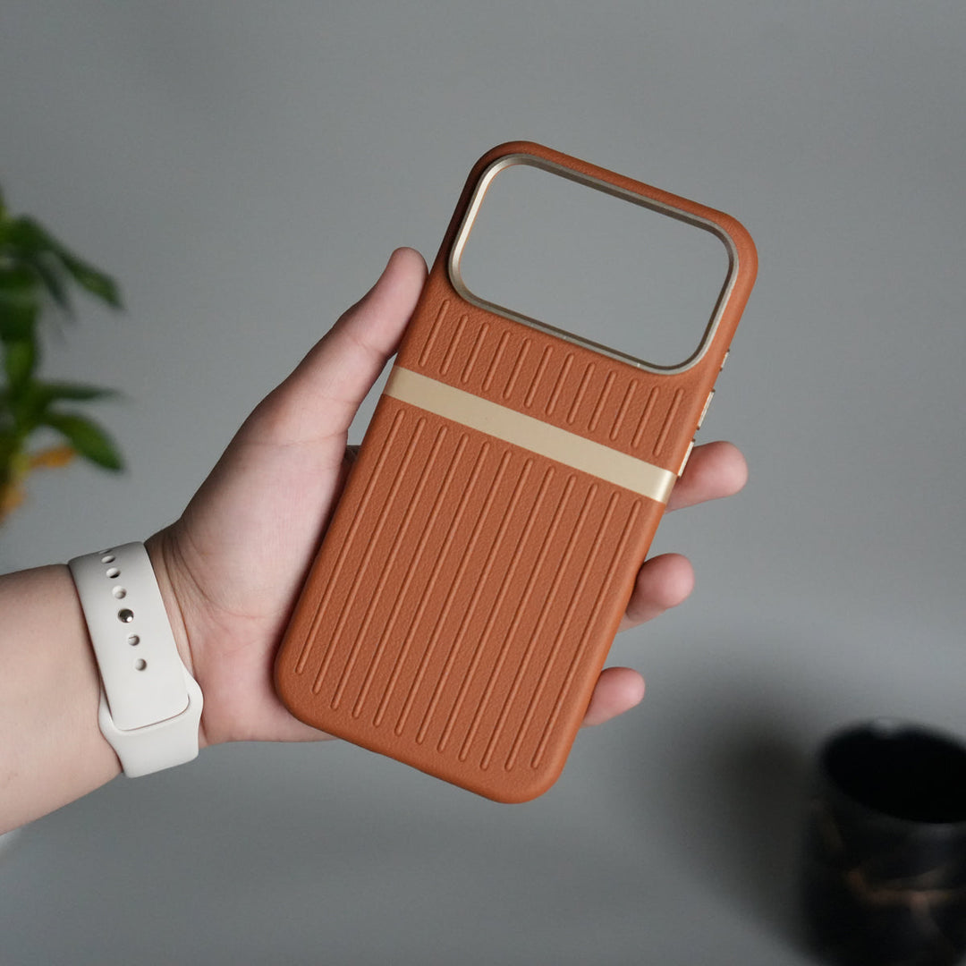 iPhone 17 Pro MagSafe Case | Premium Suitcase Textured Grip Cover with Metal Camera Bumper