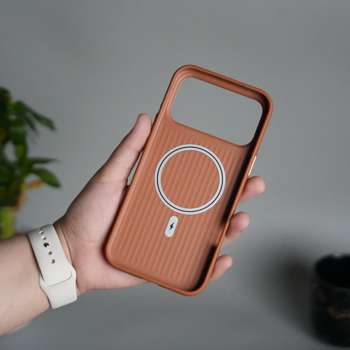 iPhone 17 Pro MagSafe Case | Premium Suitcase Textured Grip Cover with Metal Camera Bumper