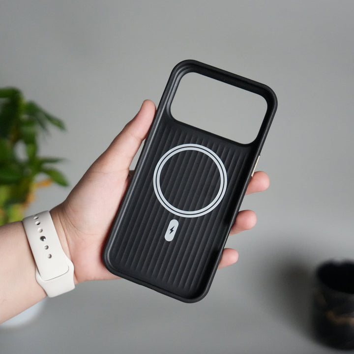 iPhone 17 Pro Max MagSafe Case | Premium Suitcase Textured Grip Cover with Metal Camera Bumper