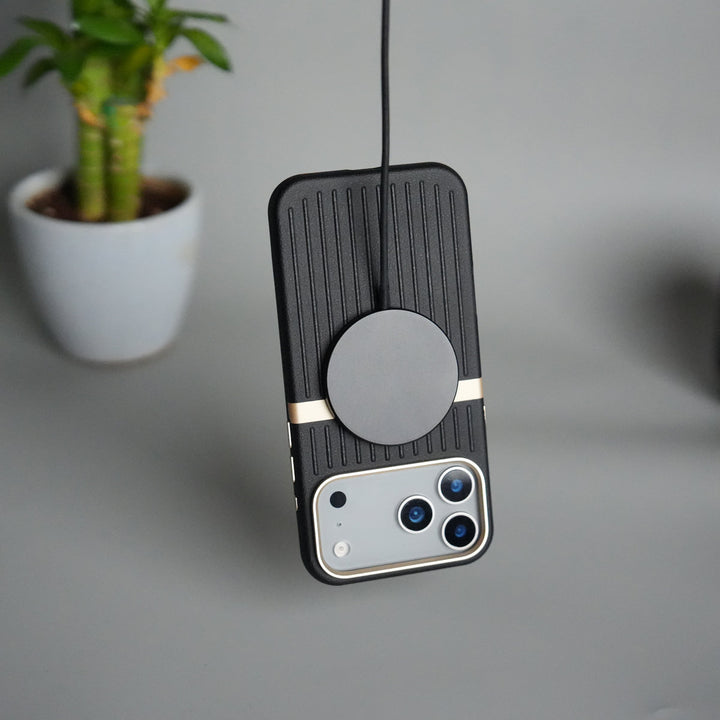 iPhone 17 Pro Max MagSafe Case | Premium Suitcase Textured Grip Cover with Metal Camera Bumper