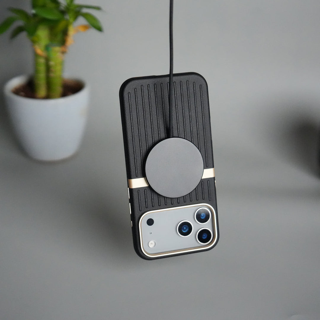 iPhone 17 Pro MagSafe Case | Premium Suitcase Textured Grip Cover with Metal Camera Bumper