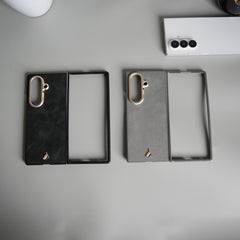 Galaxy Z Fold 7 Premium PU Leather Back Case with Front Frame | Slim & Elegant Design