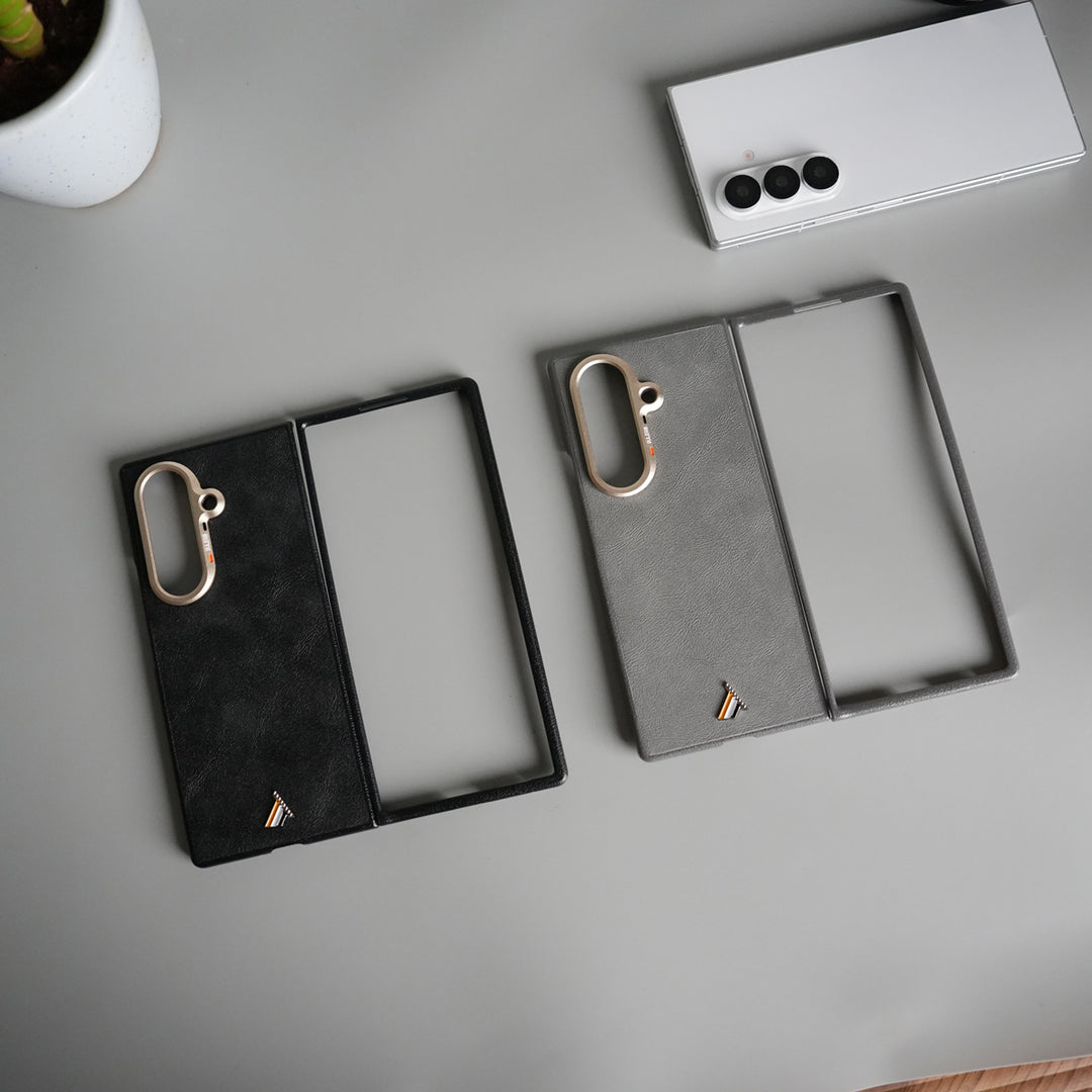Galaxy Z Fold 7 Premium PU Leather Back Case with Front Frame | Slim & Elegant Design