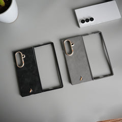Galaxy Z Fold 7 Premium PU Leather Back Case with Front Frame | Slim & Elegant Design