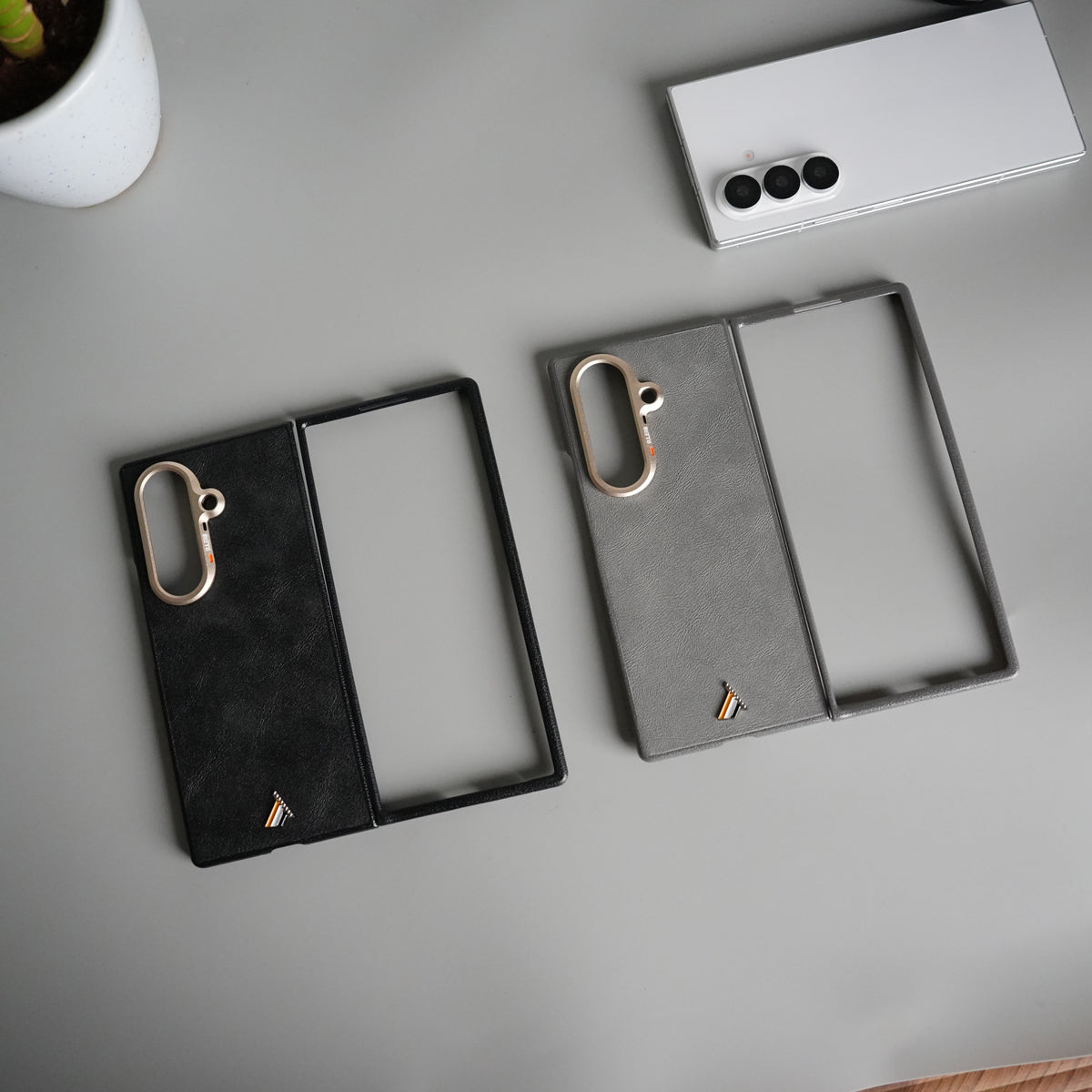 Galaxy Z Fold 7 Premium PU Leather Back Case with Front Frame | Slim & Elegant Design