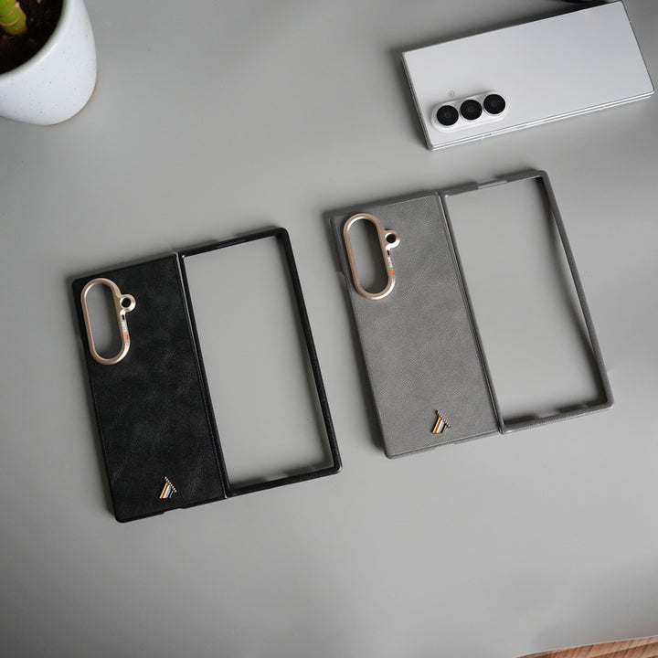 Galaxy Z Fold 7 Premium PU Leather Back Case with Front Frame | Slim & Elegant Design