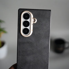 Galaxy Z Fold 7 Premium PU Leather Back Case with Front Frame | Slim & Elegant Design