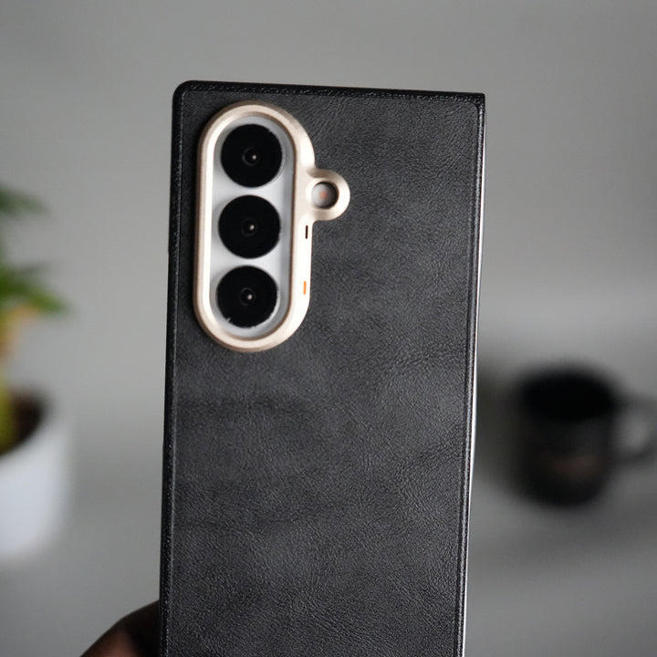 Galaxy Z Fold 7 Premium PU Leather Back Case with Front Frame | Slim & Elegant Design