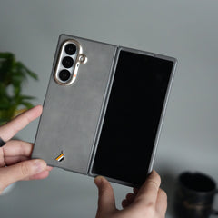Galaxy Z Fold 7 Premium PU Leather Back Case with Front Frame | Slim & Elegant Design