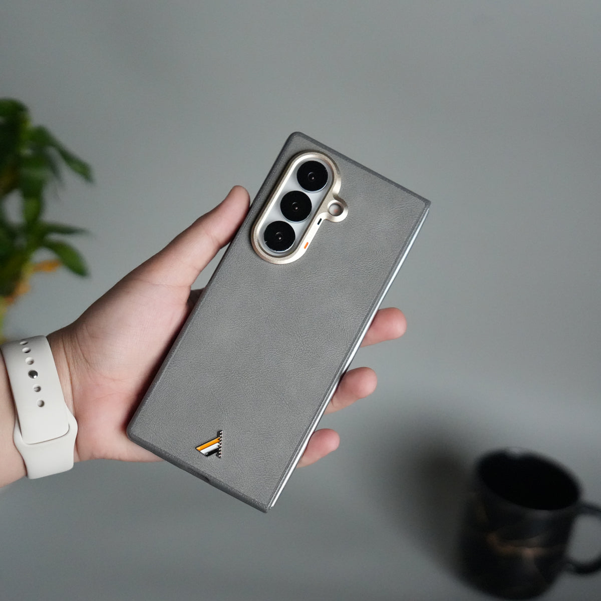 Galaxy Z Fold 7 Premium PU Leather Back Case with Front Frame | Slim & Elegant Design