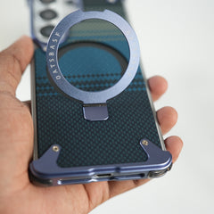Galaxy S26 Ultra Premium Aramid Fiber Texture Frameless Metal Kickstand Case (Lavender)