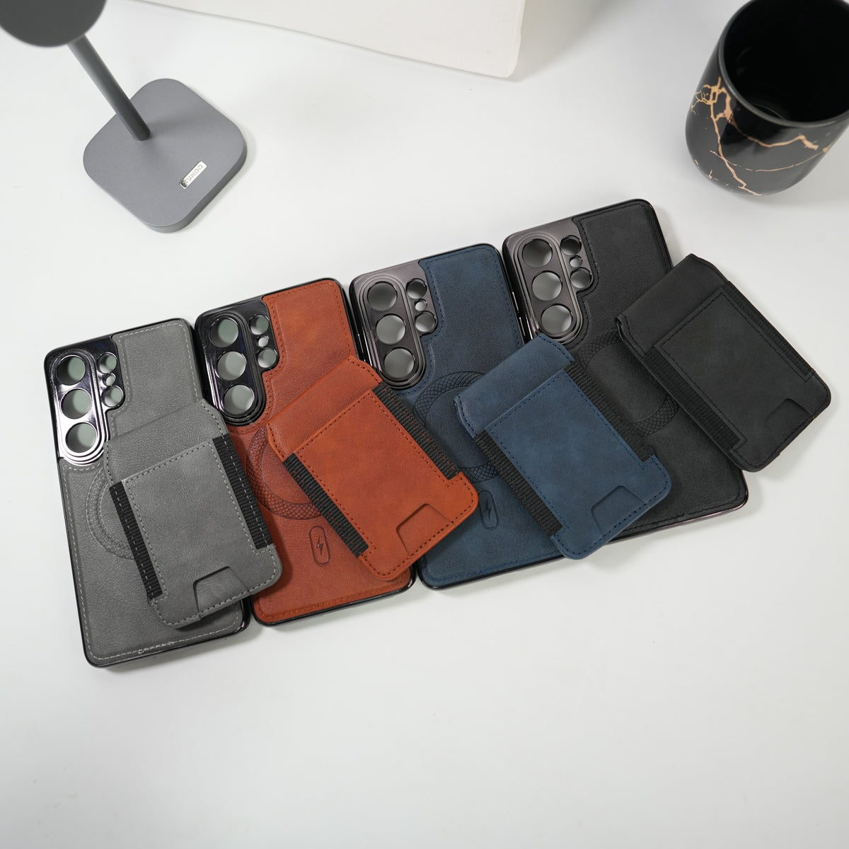 Galaxy S26 Ultra Magnetic PU Leather Wallet Case with Detachable Card Holder