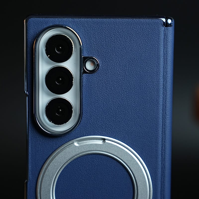 Premium Back Case for Samsung Galaxy Z Fold 8 Ultra | Hinge Protection & Rotating Metal Ring Stand