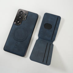 Galaxy S26 Ultra Magnetic PU Leather Wallet Case with Detachable Card Holder