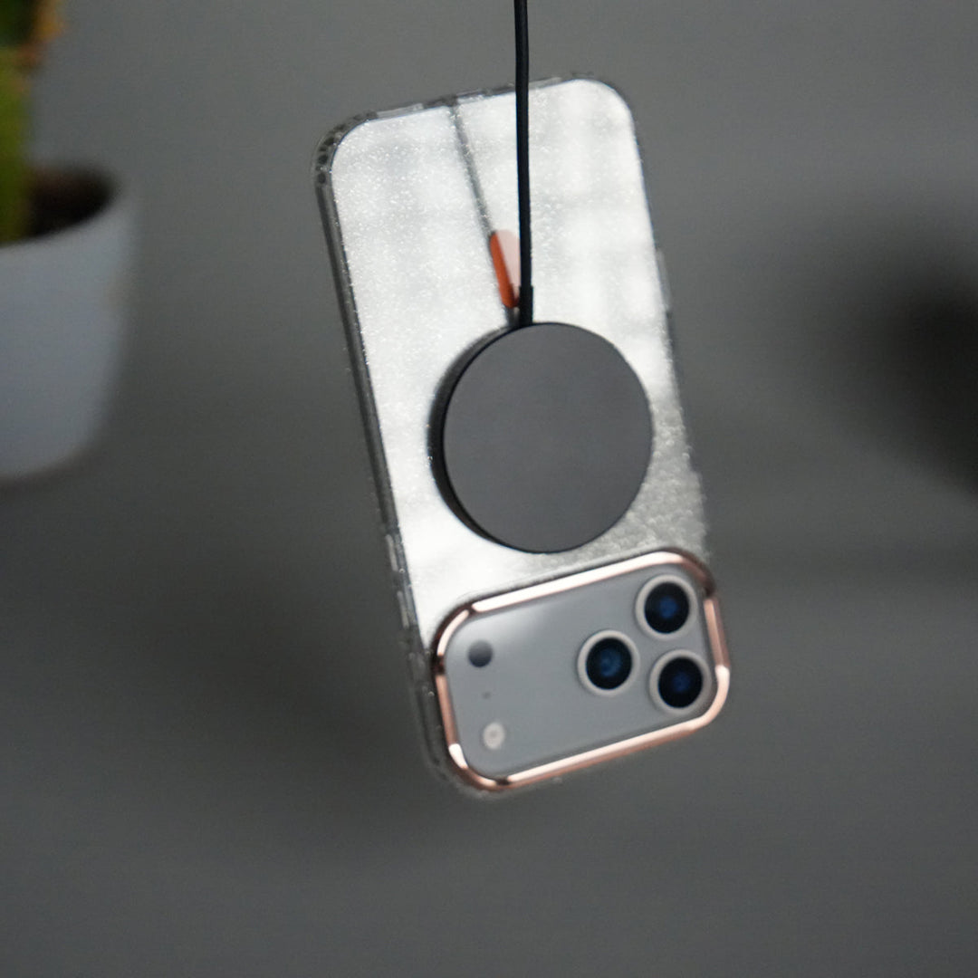 iPhone 17 Series Glitter MagSafe Case | Transparent Cover with Sparkle Finish &amp; Metallic Camera Bumper
