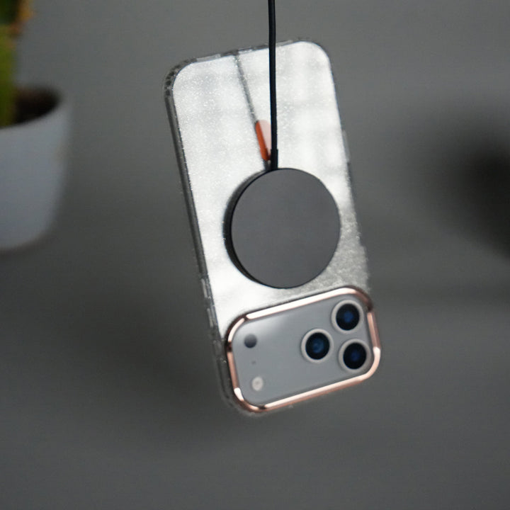 iPhone 17 Series Glitter MagSafe Case | Transparent Cover with Sparkle Finish &amp; Metallic Camera Bumper