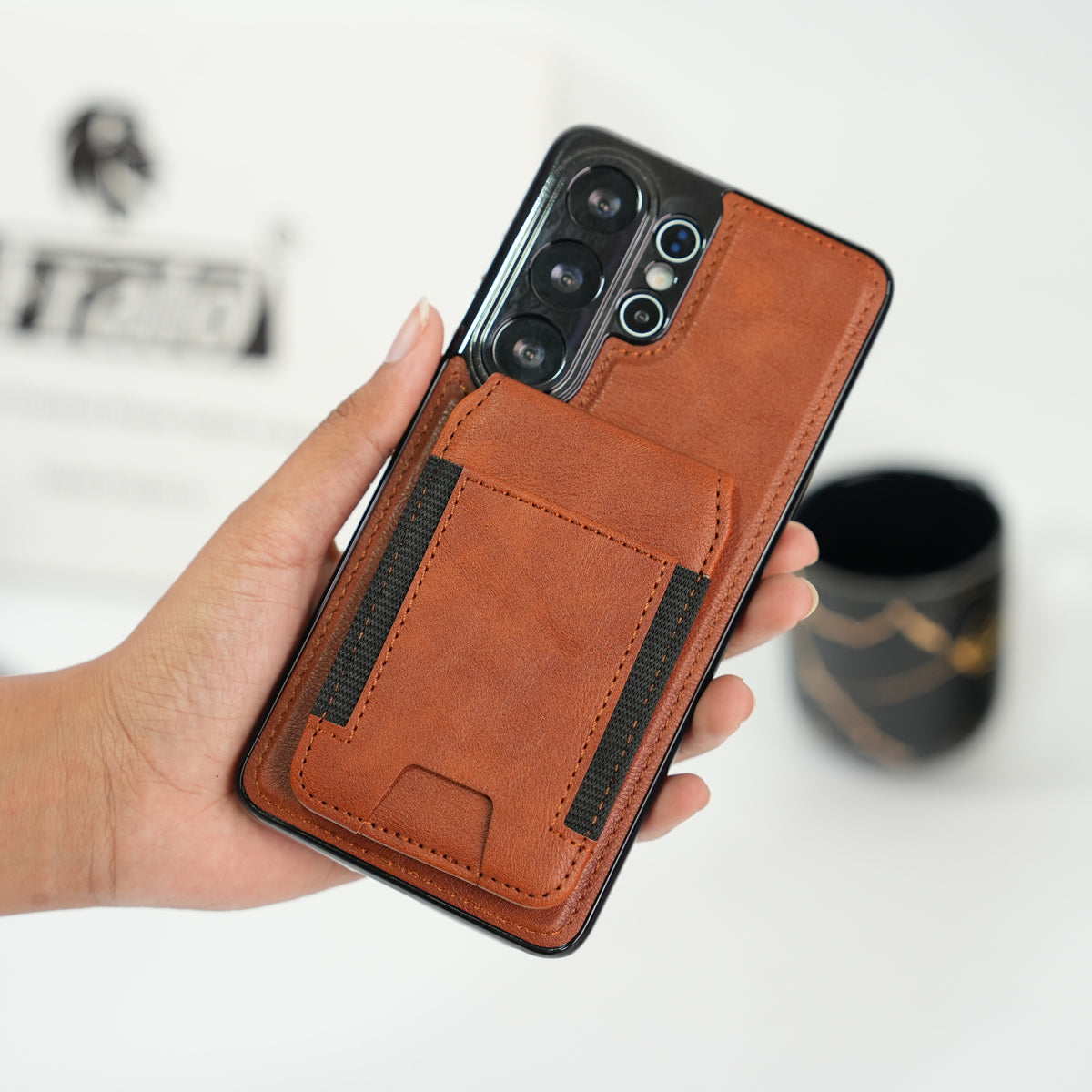 Galaxy S26 Ultra Magnetic PU Leather Wallet Case with Detachable Card Holder