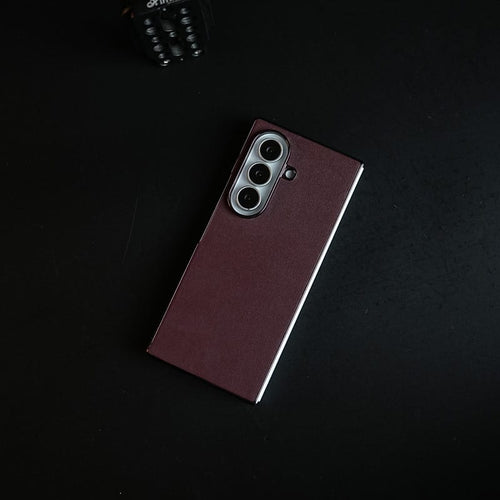 Burgundy Leather-Texture Case for Samsung Galaxy Z Fold 8 Ultra | Premium Matte Protective Back Cover