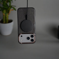 iPhone 17 Series Glitter MagSafe Case | Transparent Cover with Sparkle Finish & Metallic Camera Bumper