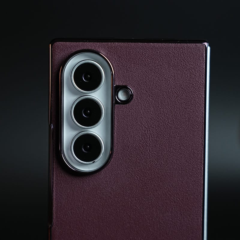 Burgundy Leather-Texture Case for Samsung Galaxy Z Fold 8 Ultra | Premium Matte Protective Back Cover