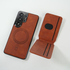 Galaxy S26 Ultra Magnetic PU Leather Wallet Case with Detachable Card Holder