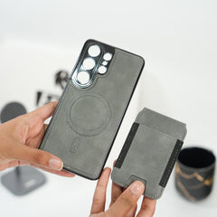 Galaxy S26 Ultra Magnetic PU Leather Wallet Case with Detachable Card Holder