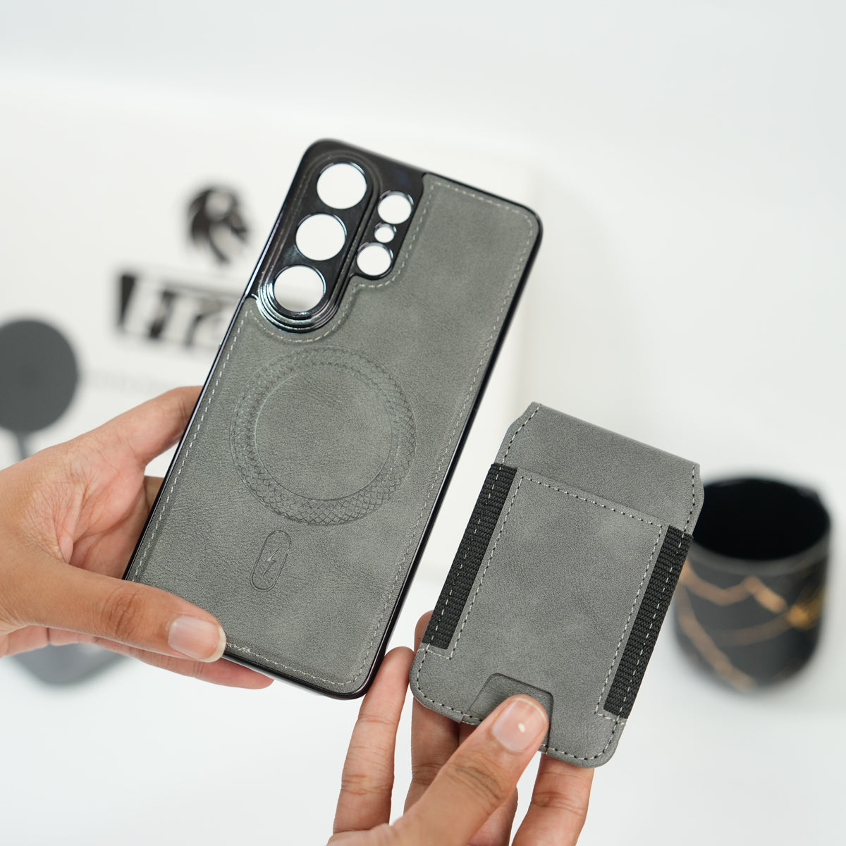 Galaxy S26 Ultra Magnetic PU Leather Wallet Case with Detachable Card Holder
