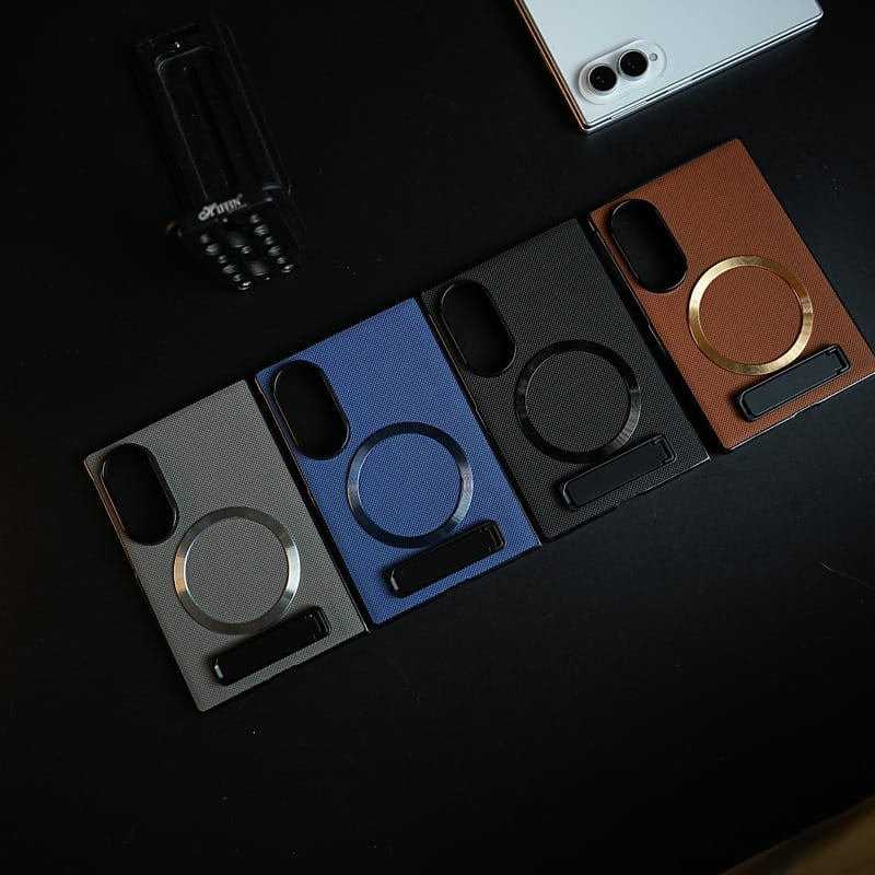 Premium Textured MagSafe Compatible Case for Samsung Galaxy Z Fold 8 | Magnetic Ring & Built-In Kickstand