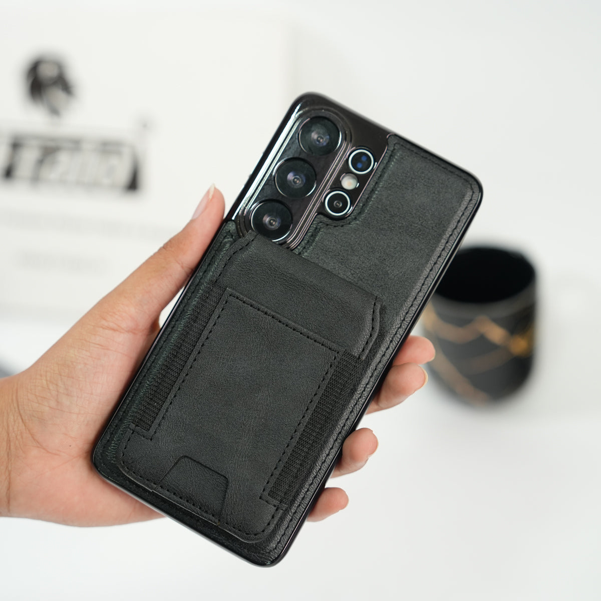 Galaxy S26 Ultra Magnetic PU Leather Wallet Case with Detachable Card Holder