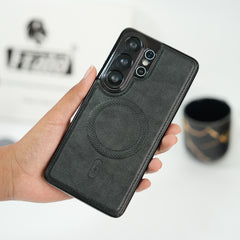 Galaxy S26 Ultra Magnetic PU Leather Wallet Case with Detachable Card Holder